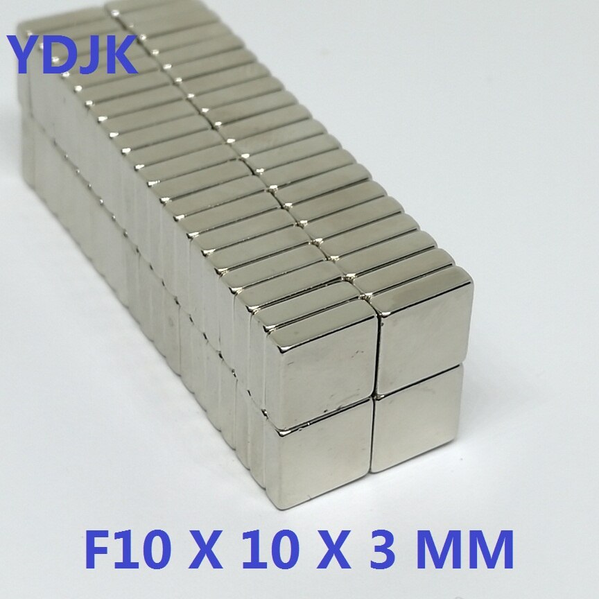 10 20 50 Stks/partij N35 Rechthoekige Magneet 10X10X3 Ndfeb Magneet 10*10*3 Neodymium magneten 10 X 10 X 3