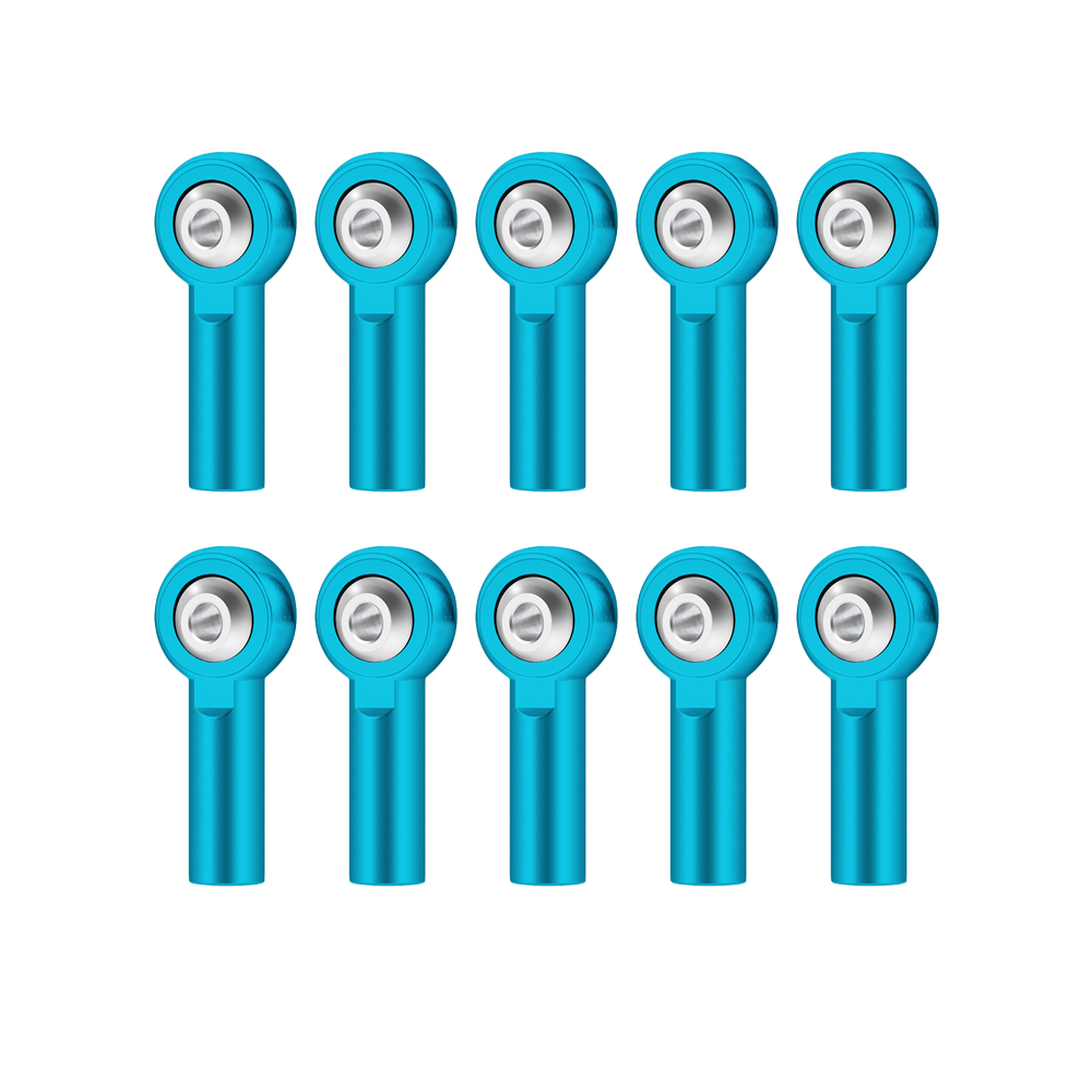 10 Uds M2 enlace tirante extremo Metal Universal junta cabeza de bola hebilla dirección varilla de empuje extremo de varilla de amarre Mini bielas para barcos RC: Azul cielo