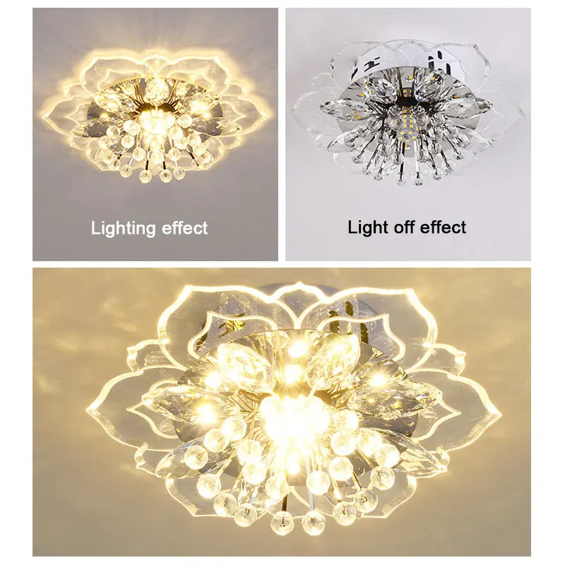 Moderne led-loftslampe krystalloftslampe soveværelseslysekrone indendørs belysning til stue boligindretning led-lysekrone