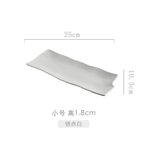 Japanse Stijl Sushi Plaat Rechthoekige Keramische Sashimi Platte Plaat Creatieve Servies Onregelmatige Lange Commerciële Japanse Plaat: C-1PCS- 10inch
