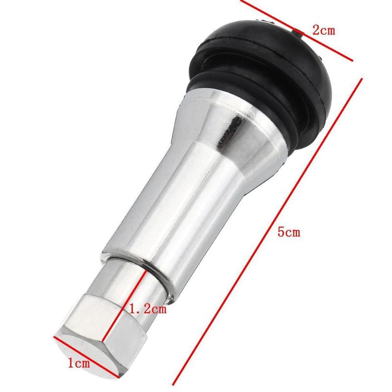 4pcs TR414 Chrome Aluminium Tubeless Snap In Wheel Tyre Tire Valve Stems Rubber Dust Caps Valve Stems & Caps