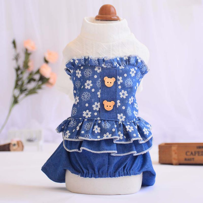 Spring Dog Clothes Jumpsuit Denim Overalls Romper Autumn Pet Clothing for Dog Costume Apparel roupa cachorro Small Dog Coat