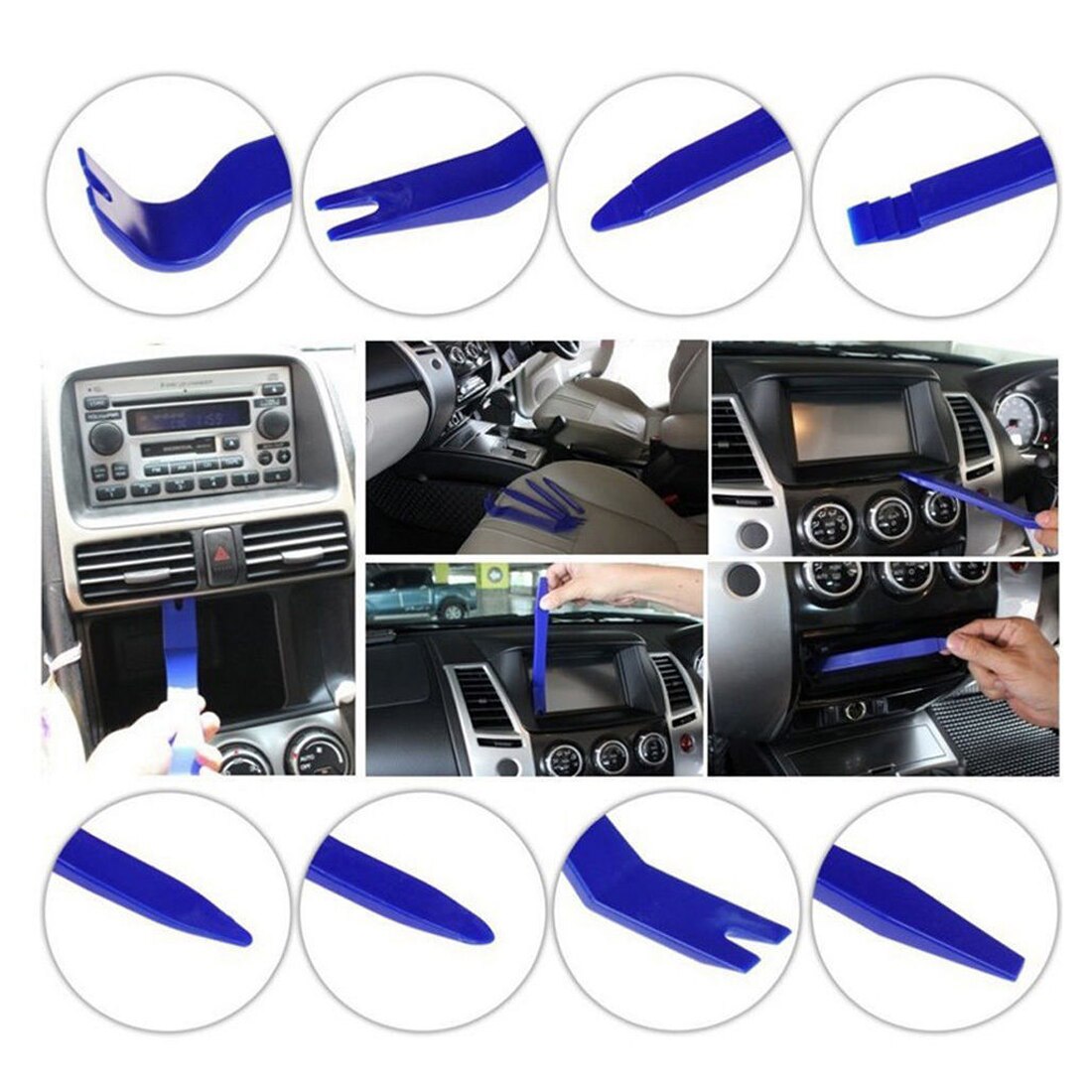 BU-tcuida 7 Uds de plástico Auto Panel de Radio Panel con Clip de puerta Interior Trim tablero de apertura DIY Kit de herramientas de reparación de automóviles