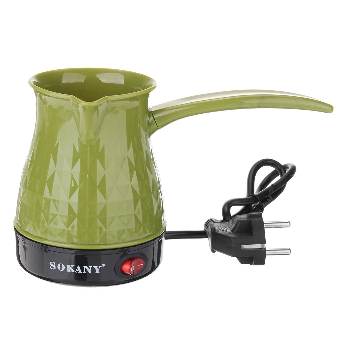 Cafetière électrique Portable 500W, 500ml, en acier inoxydable, appareil à expresso italien séparé, grec et turc: green