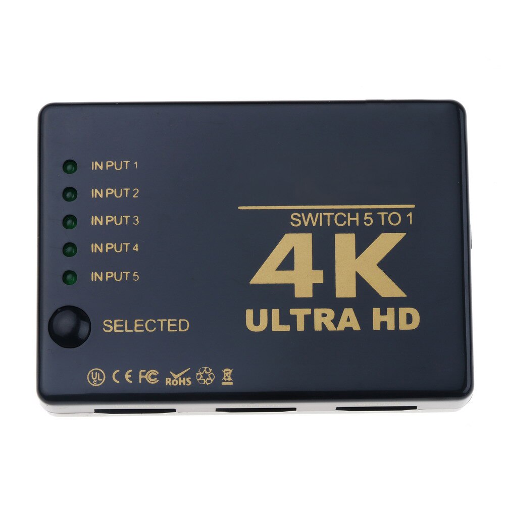 Kebidumei 4K * 2K Ultra Hd 3D 4K Switch Switcher Hdmi-Compatibel Splitter 1 Ingang 5 uitgang Hub Met Ir Afstandsbediening