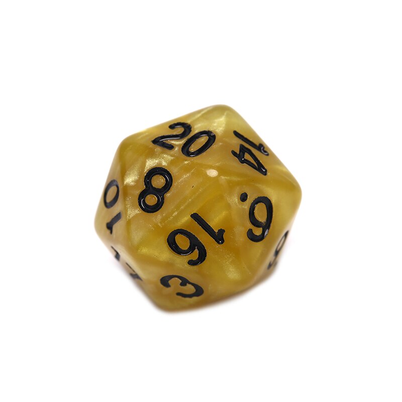 1PC Duurzaam Pearlized D20 Dobbelstenen Acryl 20 Zijdige Dobbelstenen voor Board Game: YB