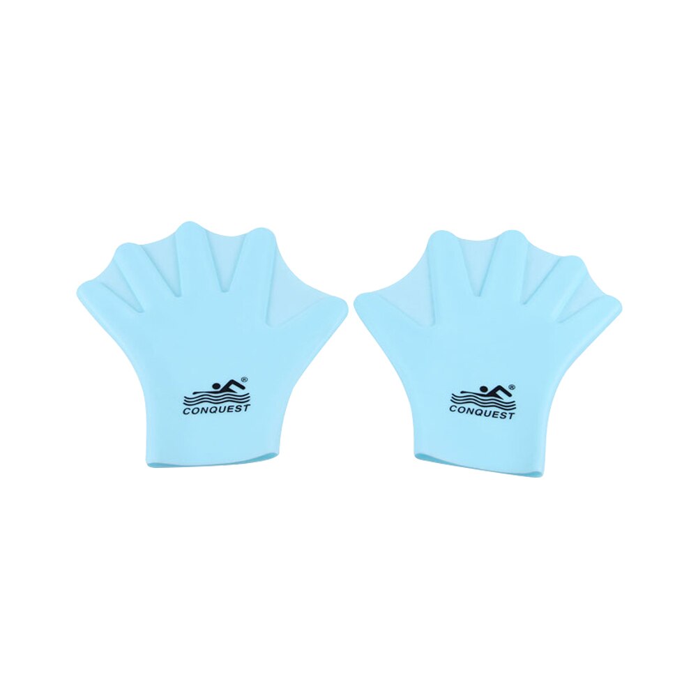 Aletas cerradas para exteriores para adultos y niños, manoplas de silicona para dedos, para buceo, Entrenamiento de natación, 1 par: Azul / Children