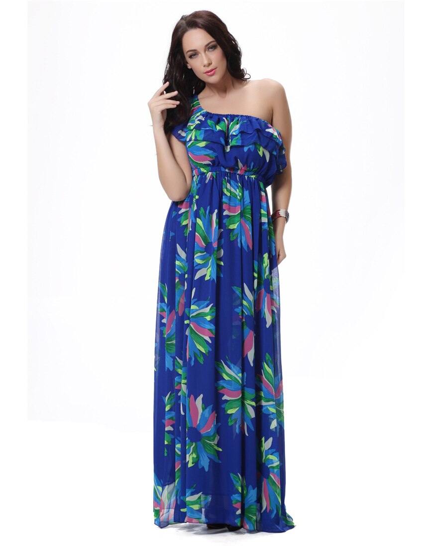 Vestido bohemio de playa de verano para mujer, vestido Maxi de corte imperio y largo hasta el suelo de talla grande 6XL
