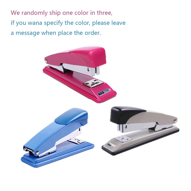 Stapler&Staples Metal base durable stapler Paper bind machine 1000 PCS/box staples School&office supplies: Stapler Random Color