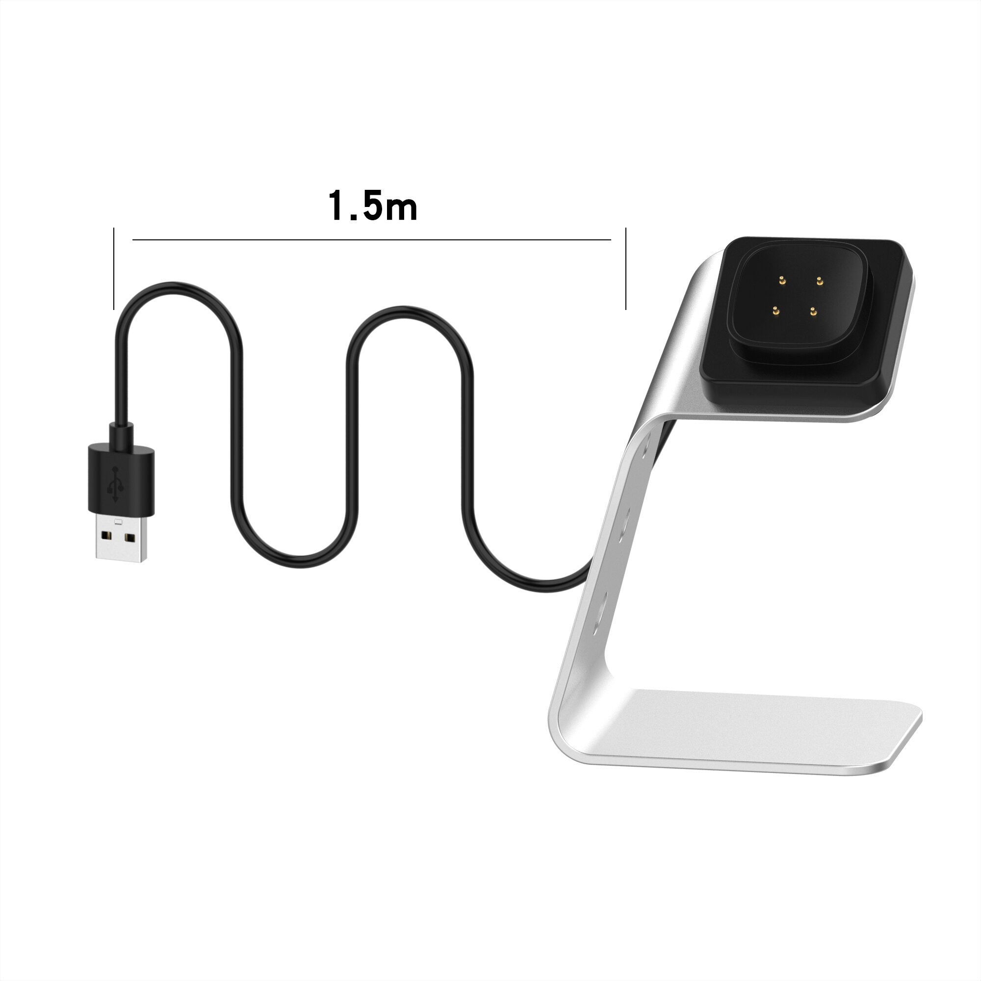 Aluminium Usb Opladen Voor Fitbit Gevoel Dock Cradle Dock Houder Voor Fitbit Versa 3 Gevoel Magnetische Charger Stand Smart horloge
