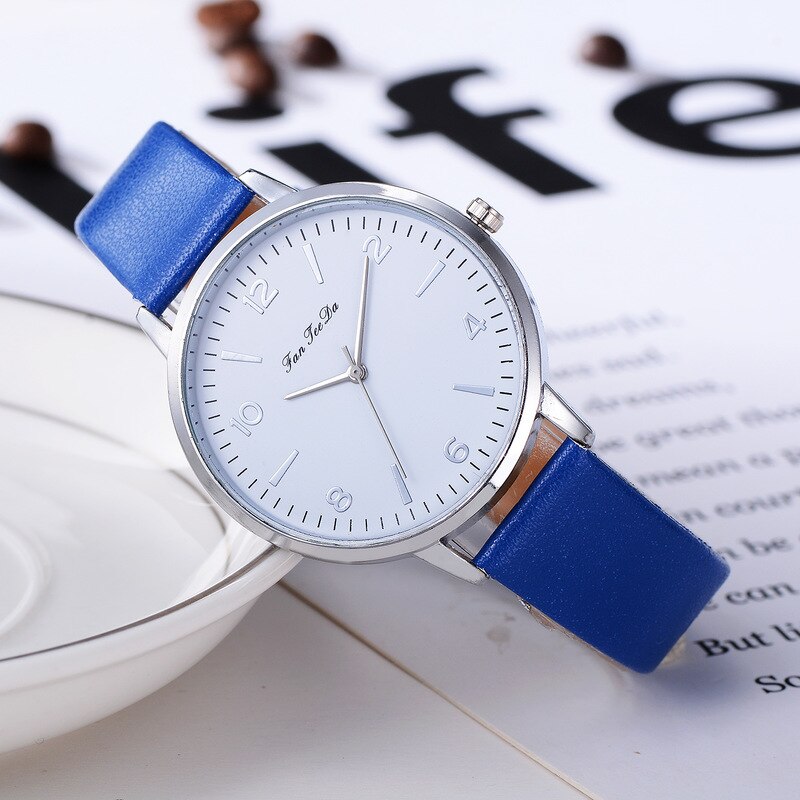Quartz Watches Women Women's Casual Quartz Leather Band Watch Analog Wrist Watch: Blue