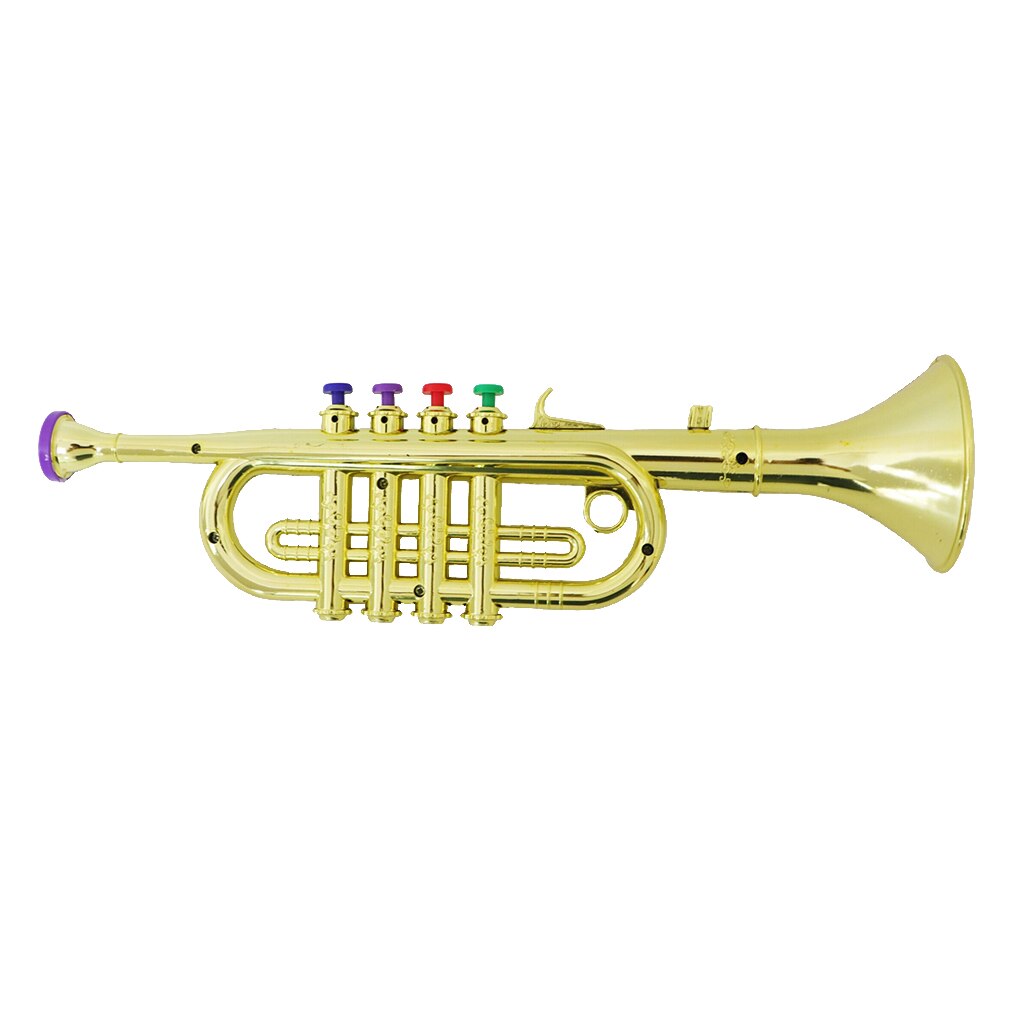 Trompet Wind Instrument Met 3 Kleurrijke Sleutels Te Spelen 3 Verschillende Noten