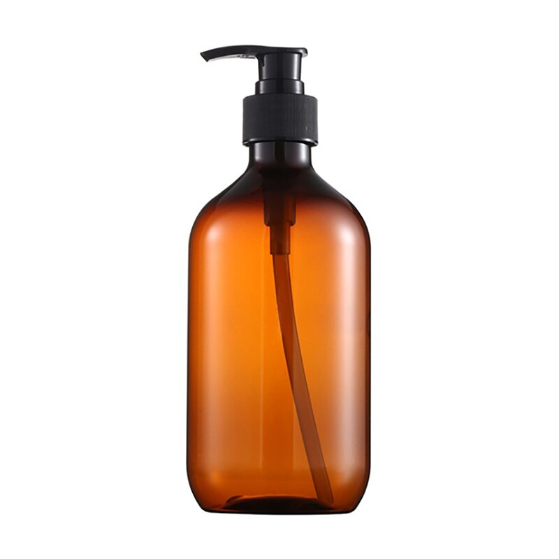 300/500ml plastik sæbe flaske brun badeværelse shower gel genopfyldelige flasker shampoo vask hår balsam lotion presse dispenser: Kaffe 500ml