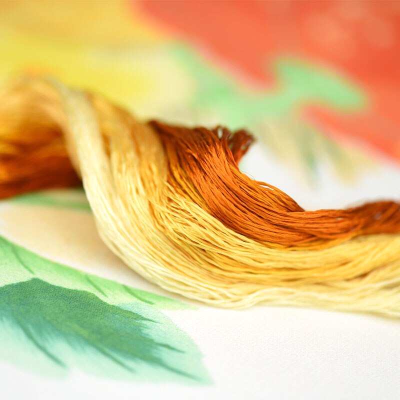 silk embroidery thread / 100% silk thread /hand embroidery embroider cross stitch/orange brown/9 pure colors