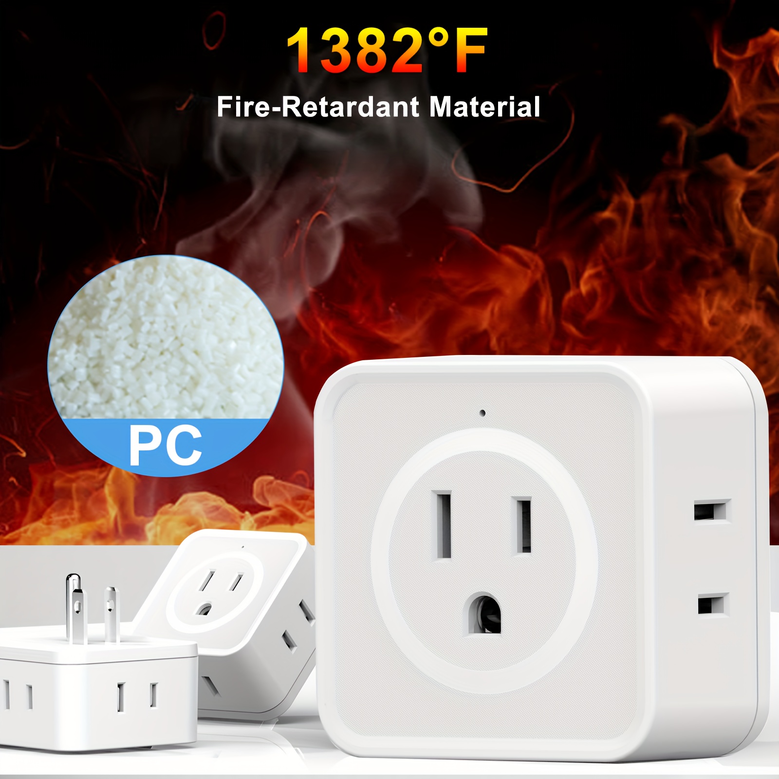 US Plug Wall Outlet Expander Multi Outlet Extender with 5AC Outlets,Small Electrical Outlet Splitter for Travel Home Office Dorm