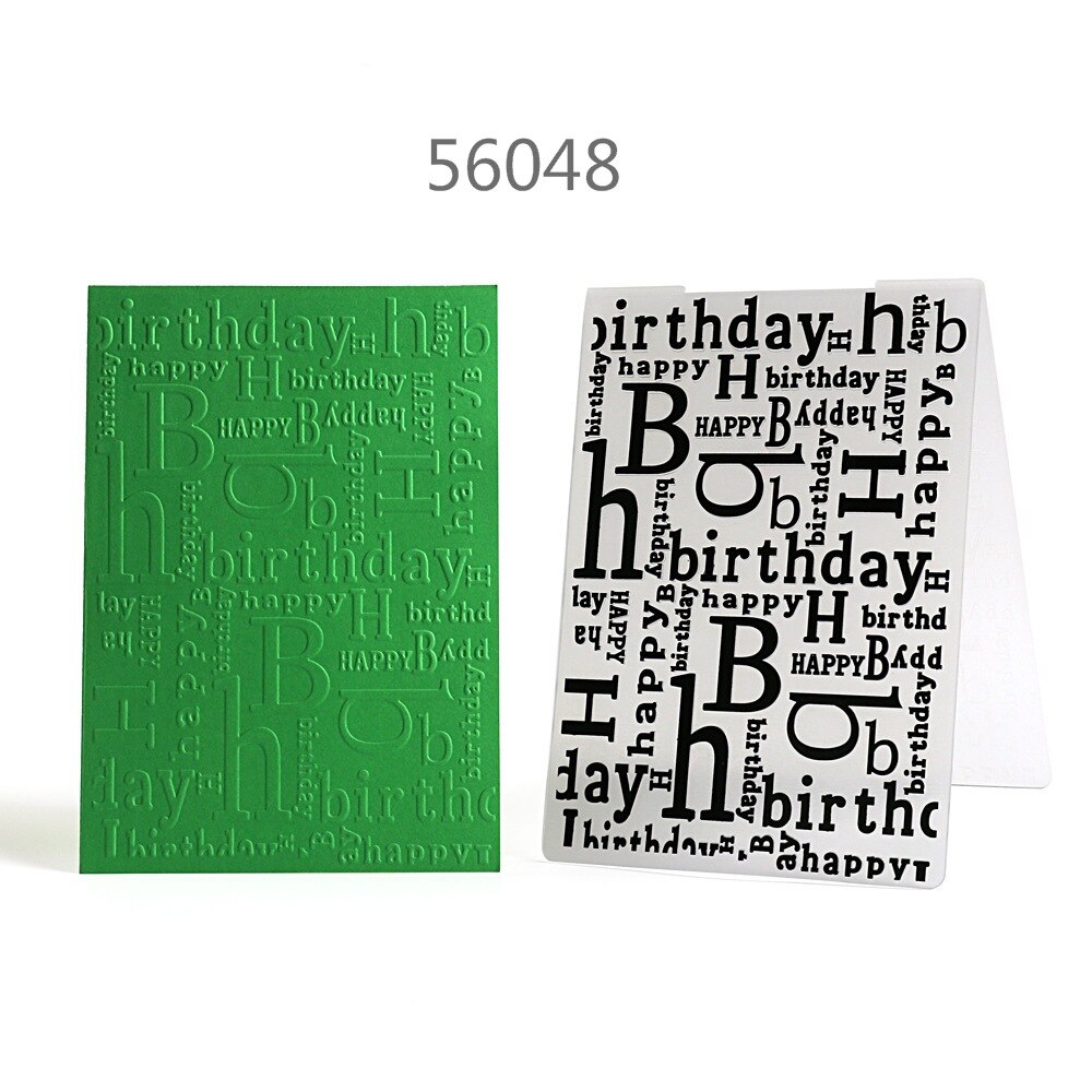 Embossing Folders Happy Birthday Tree Leaf Balloon Plastic Embossing Folder For Scrapbooking DIY Photo Album Card Making Craft
