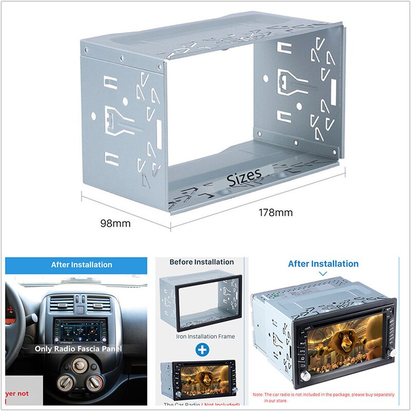 Offre spéciale 2Din Kit de montage unité de tête de Radio cadre d'installation universel 2Din Kit de montage boîtier de lecteur d'autoradio