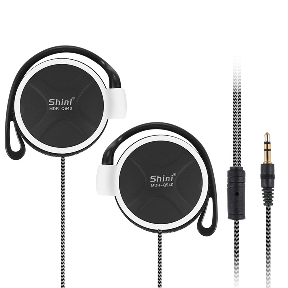 Original SHINI Q940 3.5mm Headphones Stereo Bass Music Earphone Ear Hook Headset fone de ouvido For MP3/4 Computer Mobile Phone: black
