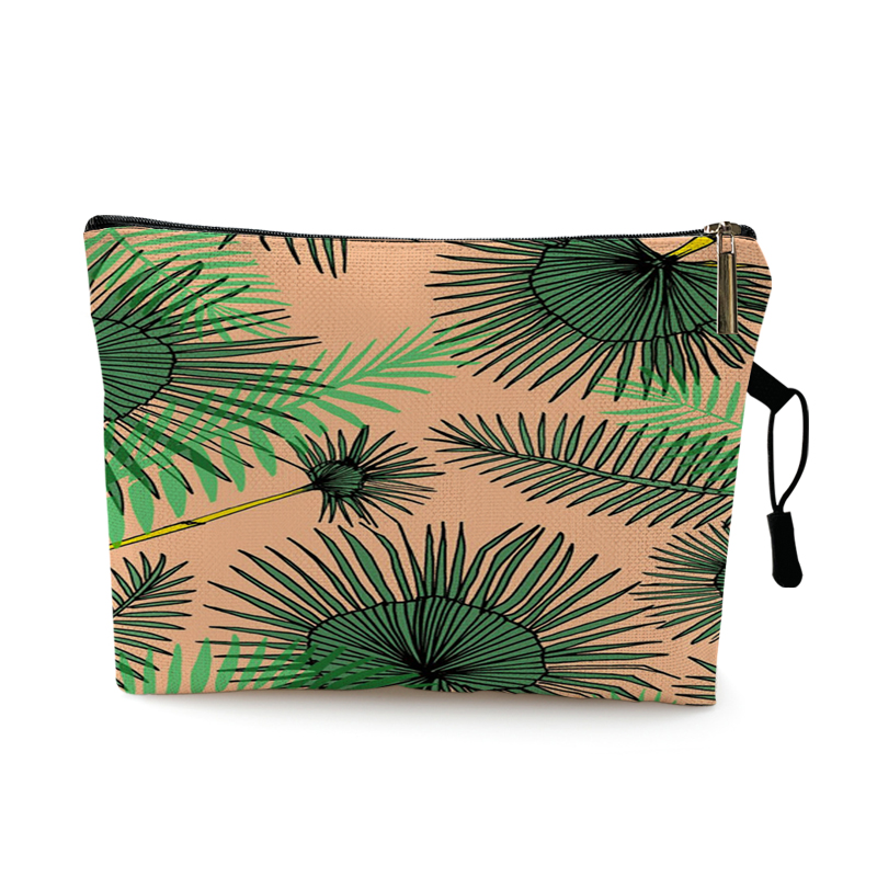 Borsa da toilette da viaggio per donna organizza foglie di piante verdi tropicali stampa borsa cosmetica borsa da trucco portatile per signora borsa per lavaggio: Pattern 4