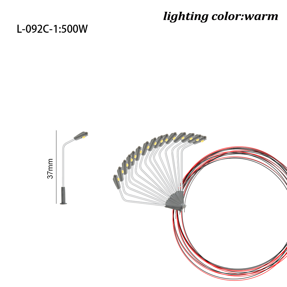 1:100-500 Scale Model LED 3V Street Lamp Lighting Single Head Train Layout Landscape: GRAY