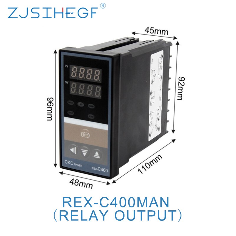 PID REX-C100-C400-C700-C900 Digital Intelligent Industrial Temperature Controller 220V RELAY Thermostat SSR Output: REX-C400MAN