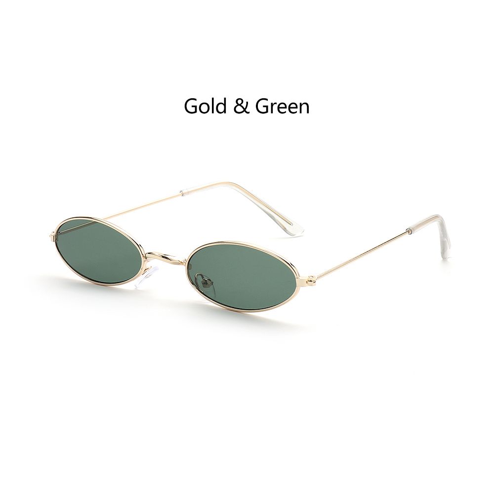 Gafas de sol ovaladas con montura pequeña para hombre y mujer, lentes clásicas de estilo Retro, de Color metálico, a la: Rojo