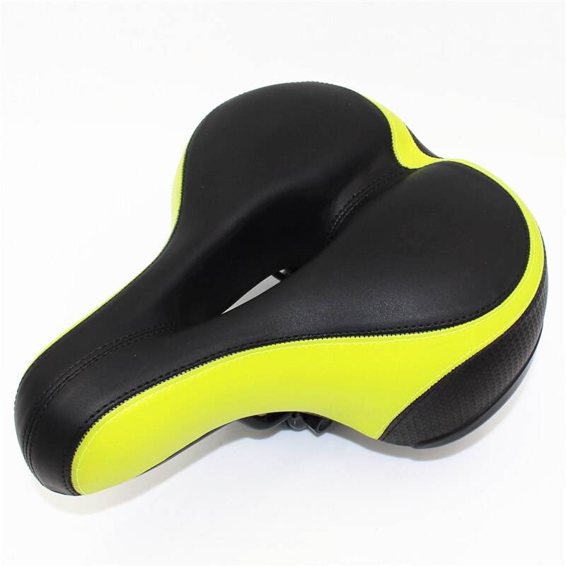 Bredt tykkere cykelsadel sæde blød silikone med reflekterende klistermærker mtb racercykel bag lyscykling hule pude sadel: 6