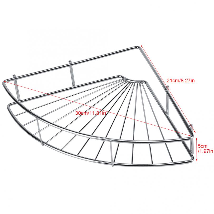 Wall-mounted Bathroom Shower Corner Wall Shelf Stainless Steel Shower Shelf with Vacuum Suction Cup Large Capacity