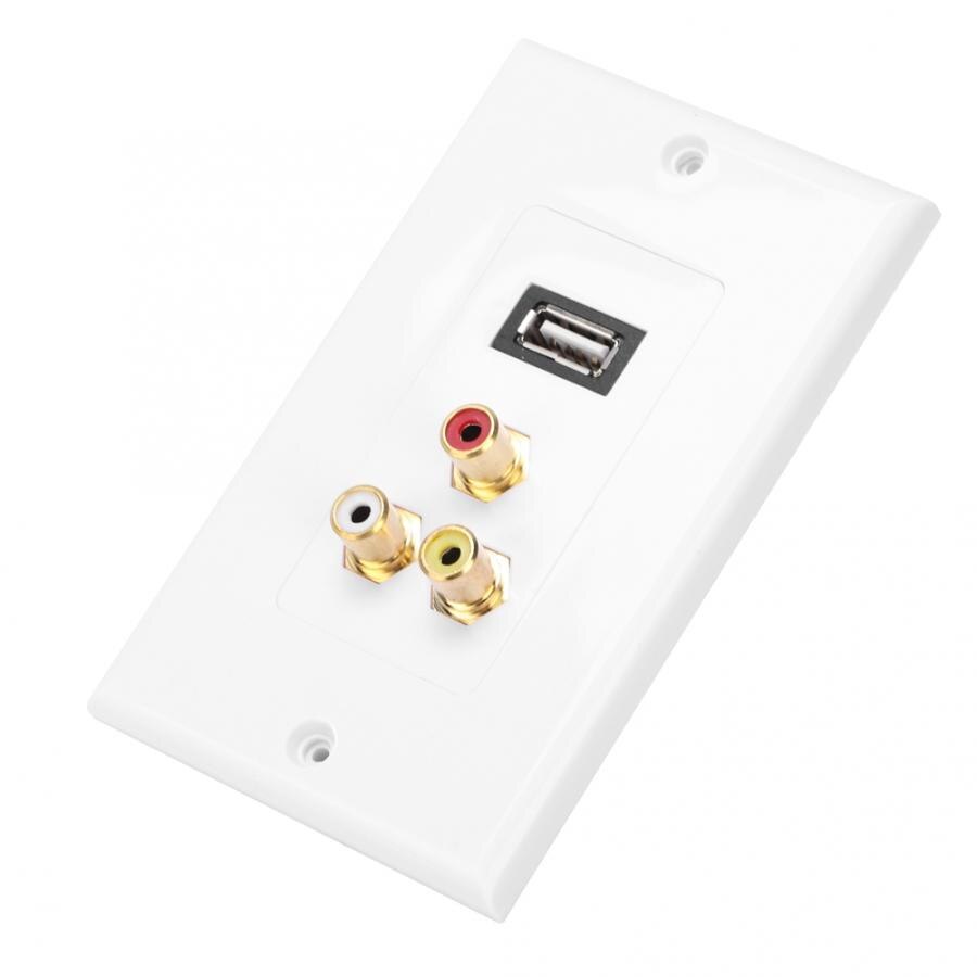 Wandpaneel Usb Wall Panel USB2.0 + 3 Interfaces Multifunctionele Wand Plaat Panel Voor Kantoorgebouw Ons Standaard