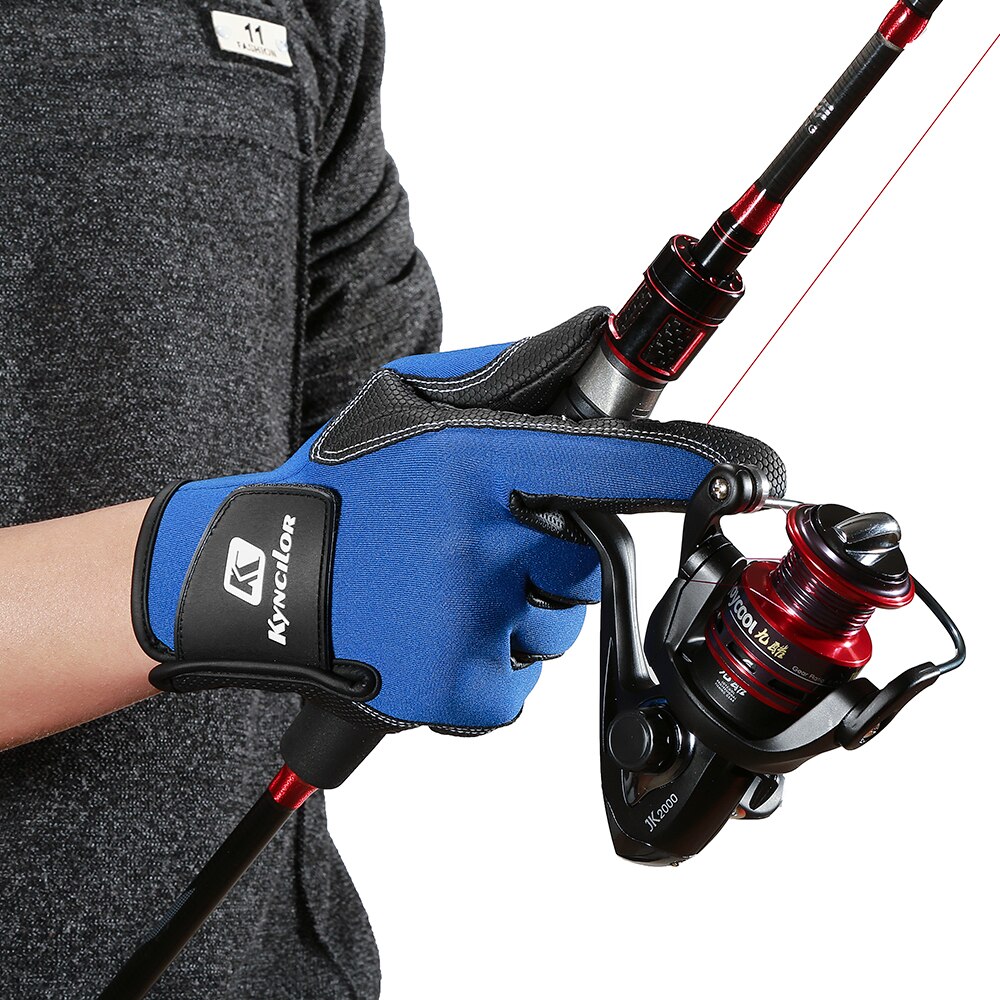 1 par de guantes de pesca para hombre y mujer, protección de pesca antideslizante, 2 dedos cortados, equipo deportivo de pesca, guantes de pesca