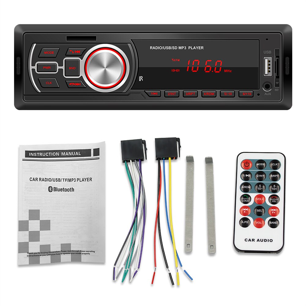 5208E Car Bluetooth MP3 Player Stereo Multimedia Audio Player Bluetooth CD Car FM TF Radio AUX Input MP3 Player Auto Accessories
