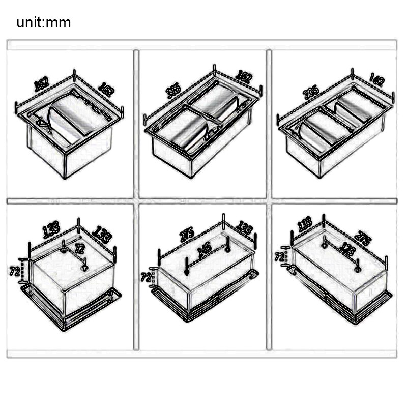 304 Stainless Steel Wall-Mounted Embedded Paper Roll Holder Toilet Tissue Box Concealed Toilet Paper Holder