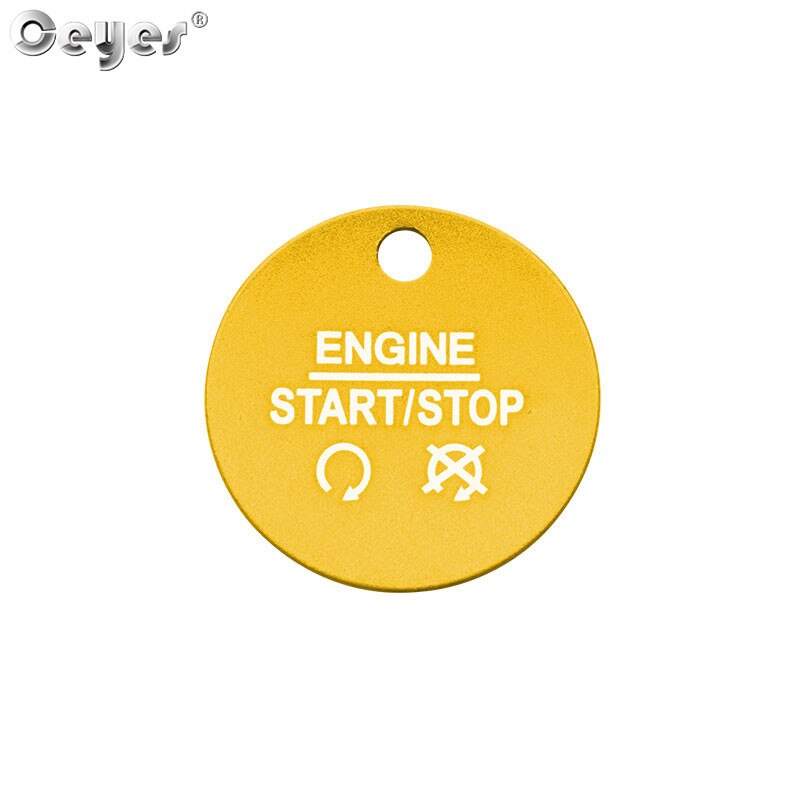 Ceyes Car Engine Start Stop Button Covers For Ford Explorer Focus Mustang Fiesta Ecosport Case Ring Circle Stickers Car Styling: Gold for Button