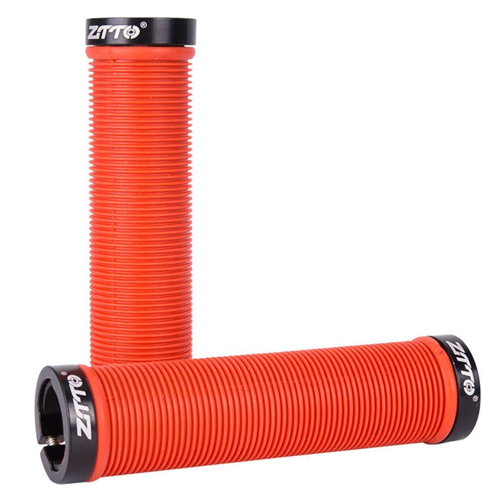 1 par MTB Carretera puños de goma con topes de aluminio para bicicleta Anti-slip Plasti de aleación de aluminio de doble bloqueo apretones de manillar de bicicleta accesorios