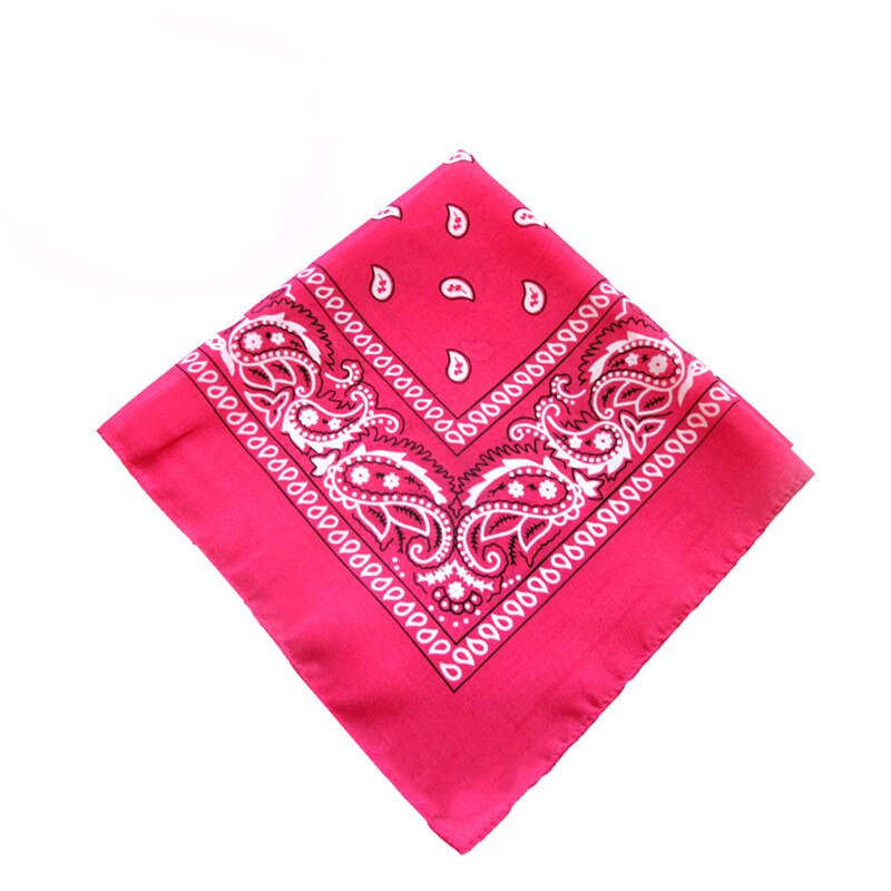 Women Cotton Bandana Scarf Square Female Bandanas 55cm*55cm Headwear Rock Girls Head Scarf Headbands Hair Accessories: Rose red