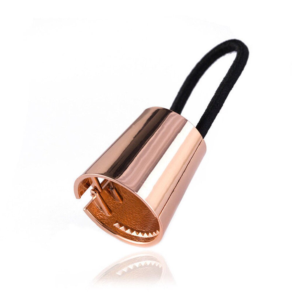 4 Colors Chic Hair Clip Woman Girls Metal Elastic Ponytail Holder Hair Cuff Wrap Tie Band Ring Rope
