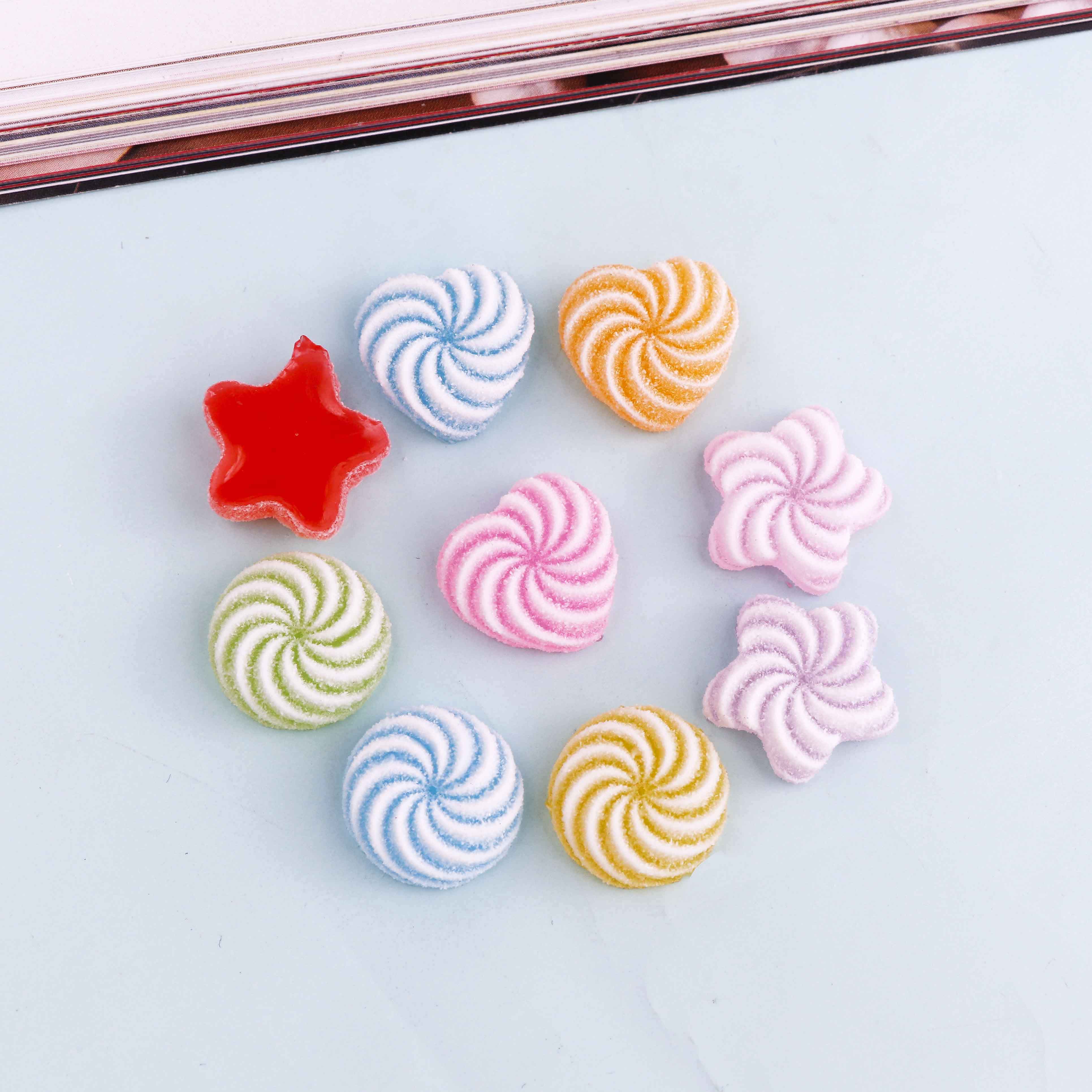Flat Back Resin Scrapbook Mixed Style Cabochon Swirl Candy Paste DIY Material Resin Handicraft Accessories