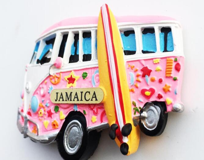 Creatieve Koelkast Magneet, Handgeschilderde Jamaica Toeristische Souvenirs Strand Wagon Decoratieve Kunsten En Ambachten