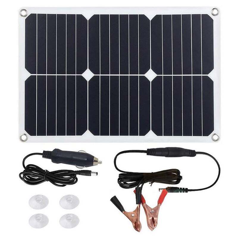 18V 12V 18W Solar Auto Power Battery Charger, draagbare Zonnepaneel Trickle Charger Met Sigarettenaansteker Plug, Zuignappen, Mai