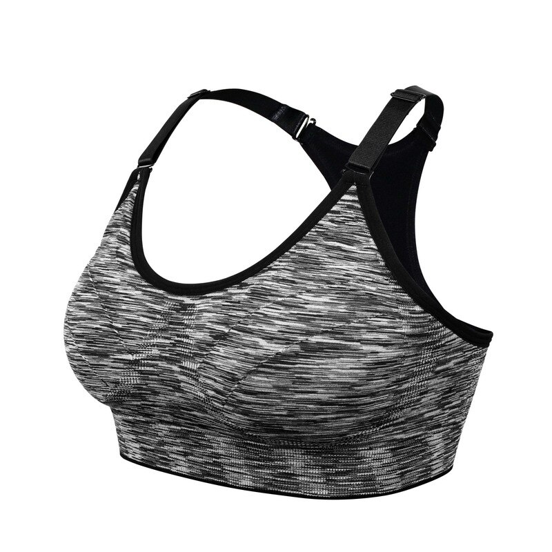 VEQKING Sports Shirt for Fitness,Segment Dyeing Quick Dry Fitness Yoga Sports Bra,Women Running Gym T-shirts Sports Top S M L: Black / XL