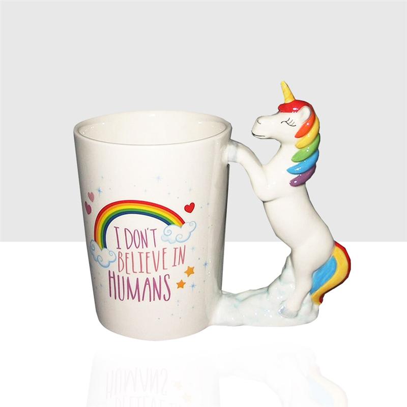 1pcs Unicorn Mugs Cartoon Porcelain 3D Handpainted Ceramic Cute Funny Animal Water Cup Coffee Mug for Home Drinkware