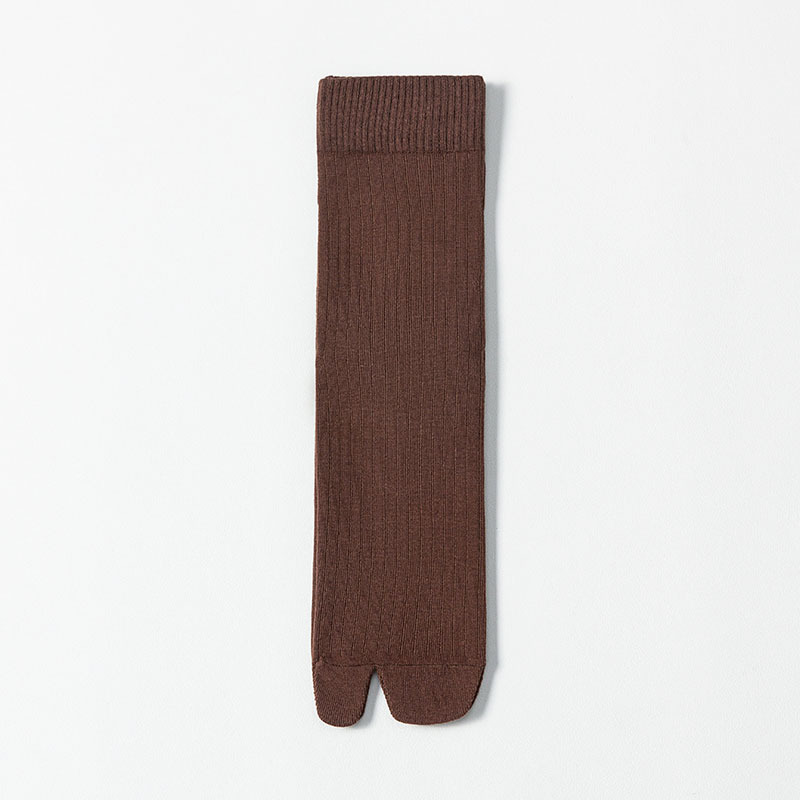 Calcetines de 2 dedos para hombre, sandalias con chanclas, calcetines de tubo medio con 2 dedos, calcetines con punta dividida a rayas de Color sólido, calcetines de algodón informales de negocios: Dorado