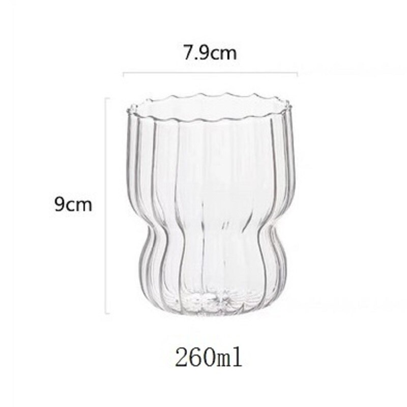6/4/2/1Pcs Verticale Streep Koffie Mok Hittebestendig Glas Water Cups Transparante Thee mok Cup Voor Drinken Melk Beertea Sap