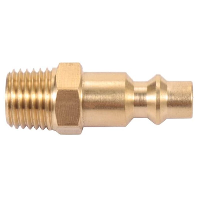 Brass 1/4 Inch NPT Male Air Hose Quick Connect Adapter,Air Coupler Plug Kit,Air Compressor Fittings 10Pcs (Male NPT)