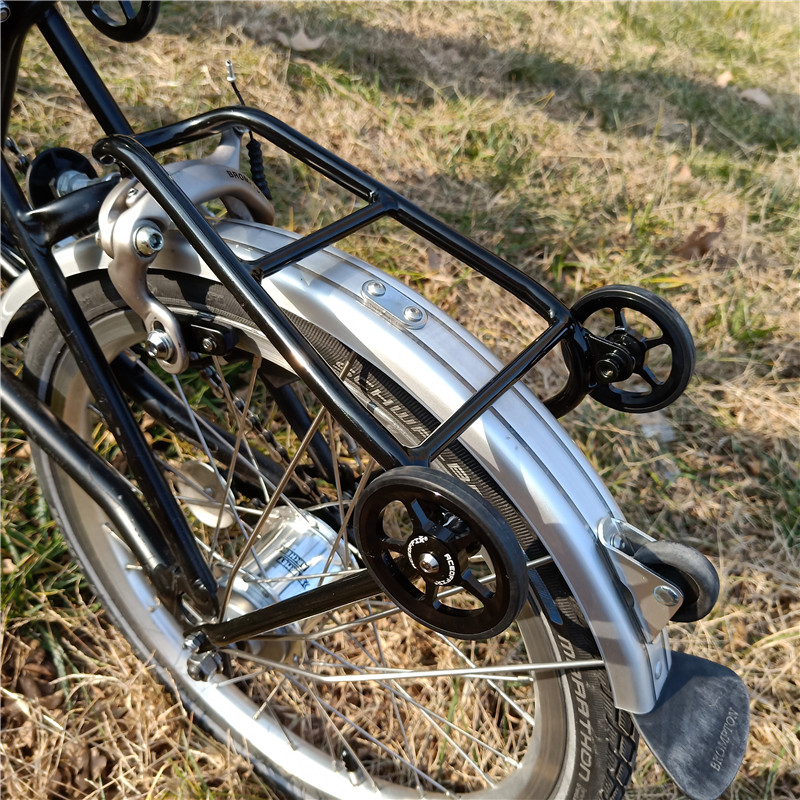 Aceoffix 1 pair folding bike easy wheel for Brompton 60mm EZwheel aluminum alloy push wheel for 3Sixty accessories