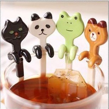 Hangable Novelty Funny Animal Ceramic Coffee Spoon Stirring Spoon Dinner Spoon Teaspoon for Children Kids Pig Frog Bear Cat