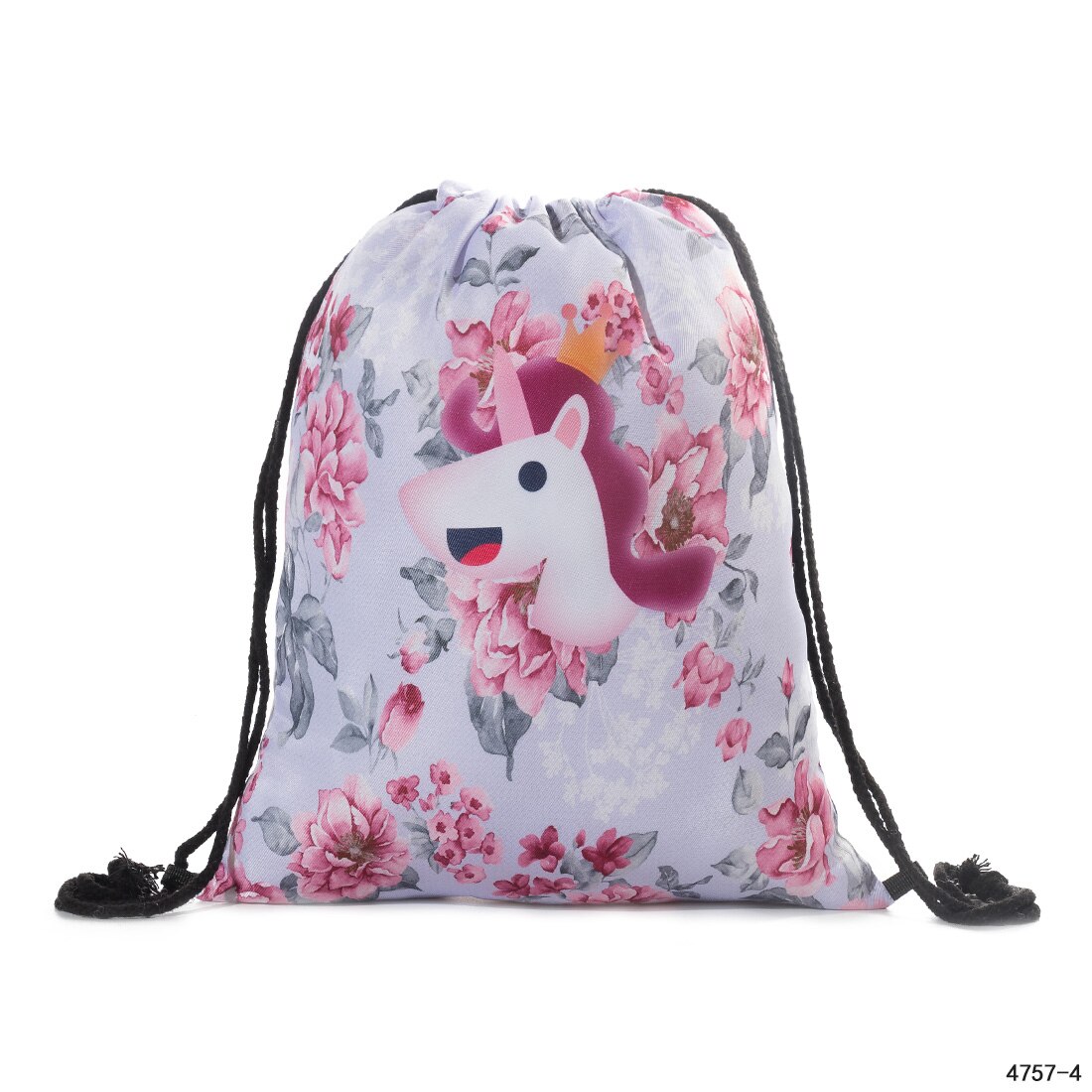Drawstring Backpack Girl Drawstring Rucksack Small School Bag Travel Drawstring Bag Printing Drawstring Backpack: 4757-4