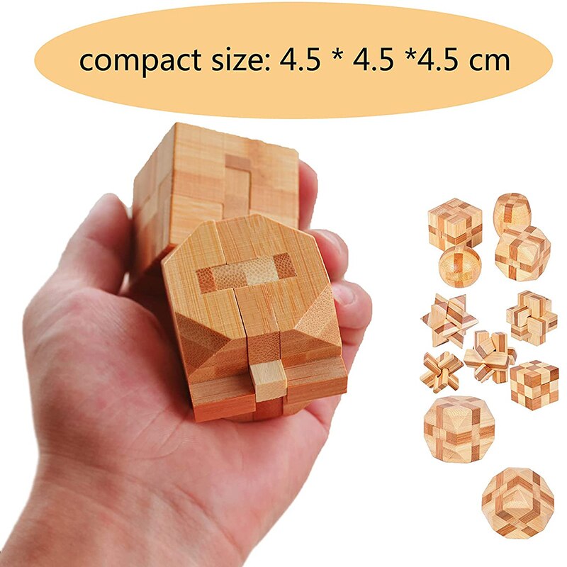 Holz 3D IQ Puzzle Kongming Schlösser Luban Lock Gehirn Teaser Logic Puzzle Cube Pädagogisches IQ Spiel Spielzeug für Erwachsene Kinder jugendliche