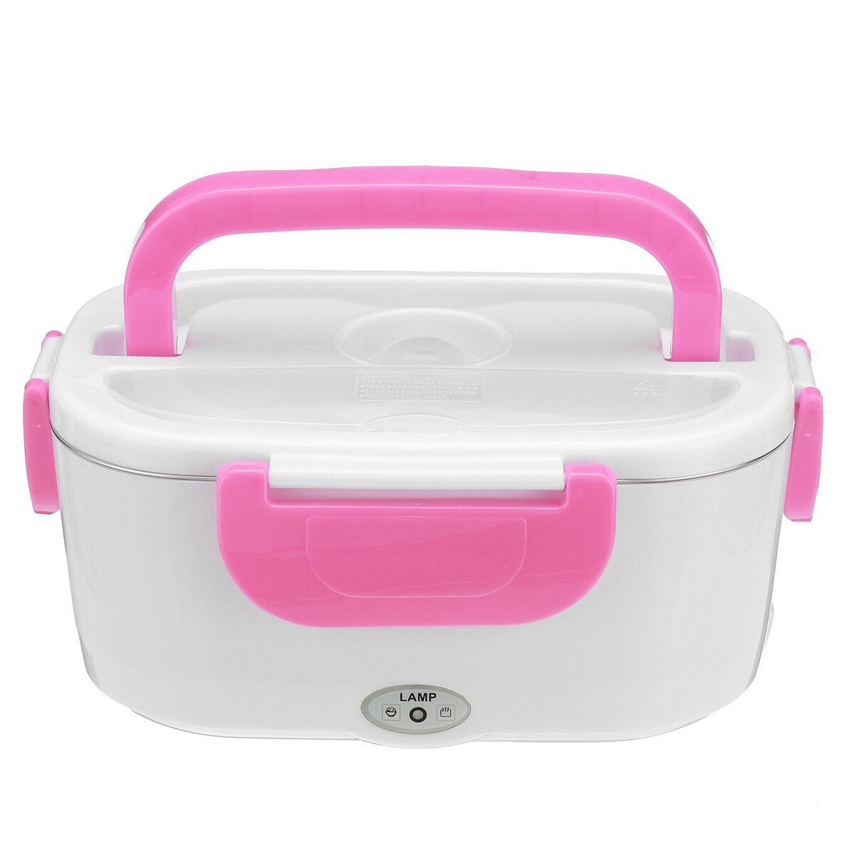 12v 110v/220v elektrische verwarmde lunchbox, draagbaar, 2 in 1 auto bentoboxen, roestvrijstalen elektrische verwarmde voedselcontainer: Roze / Eu
