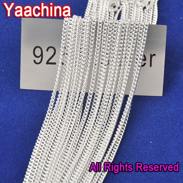 Voorraad 24 Uur Gratis 100Pcs 18 "Sieraden Bevindingen Flat Curb Link 925 Sterling Zilveren Ketting Kettingen Voor hanger Bulk
